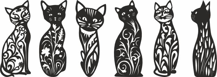 Cat bookmark laser templates