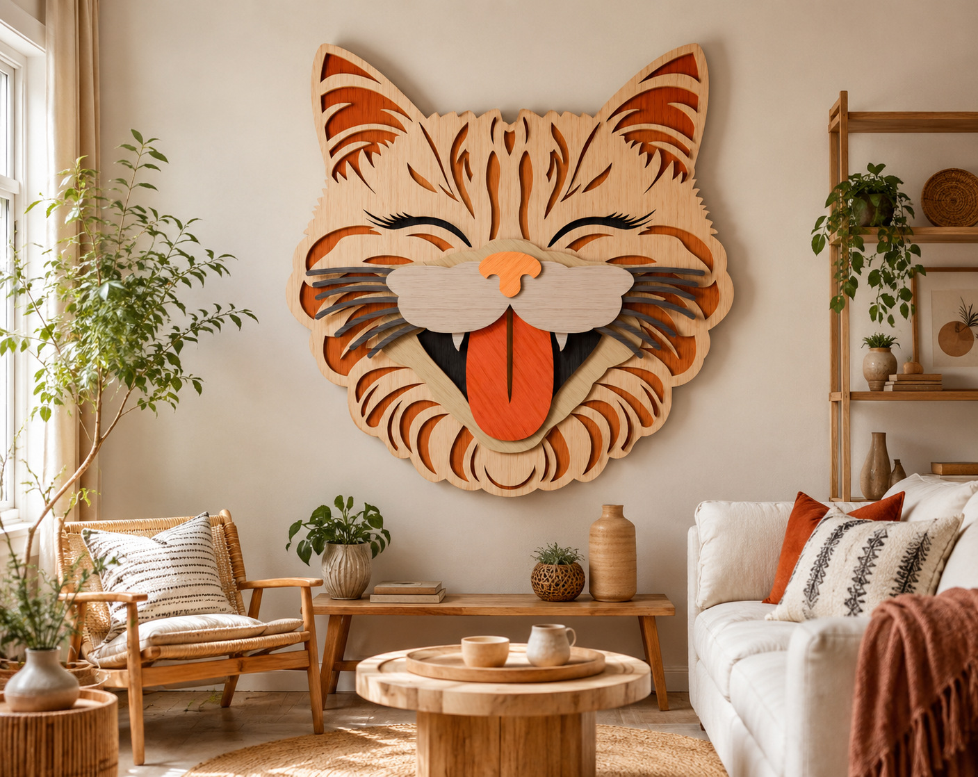 Cat wall art SVG bundle with DXF and CDR formats

