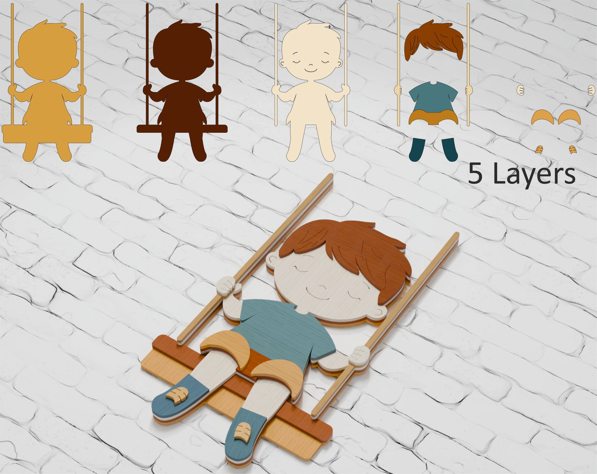 Children's Shadow Box SVG Template
