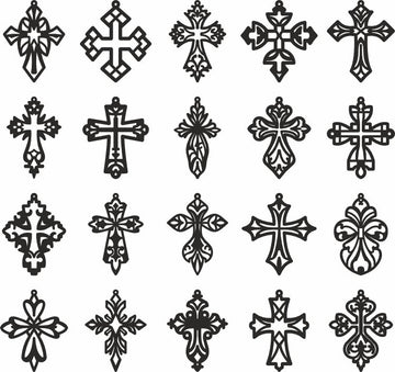 Christian Cross Earring SVG Bundle: Laser Cut Easter and Christmas Designs – Glowforge Files for Wood/Leather