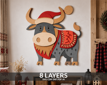 Christmas Bison SVG File

