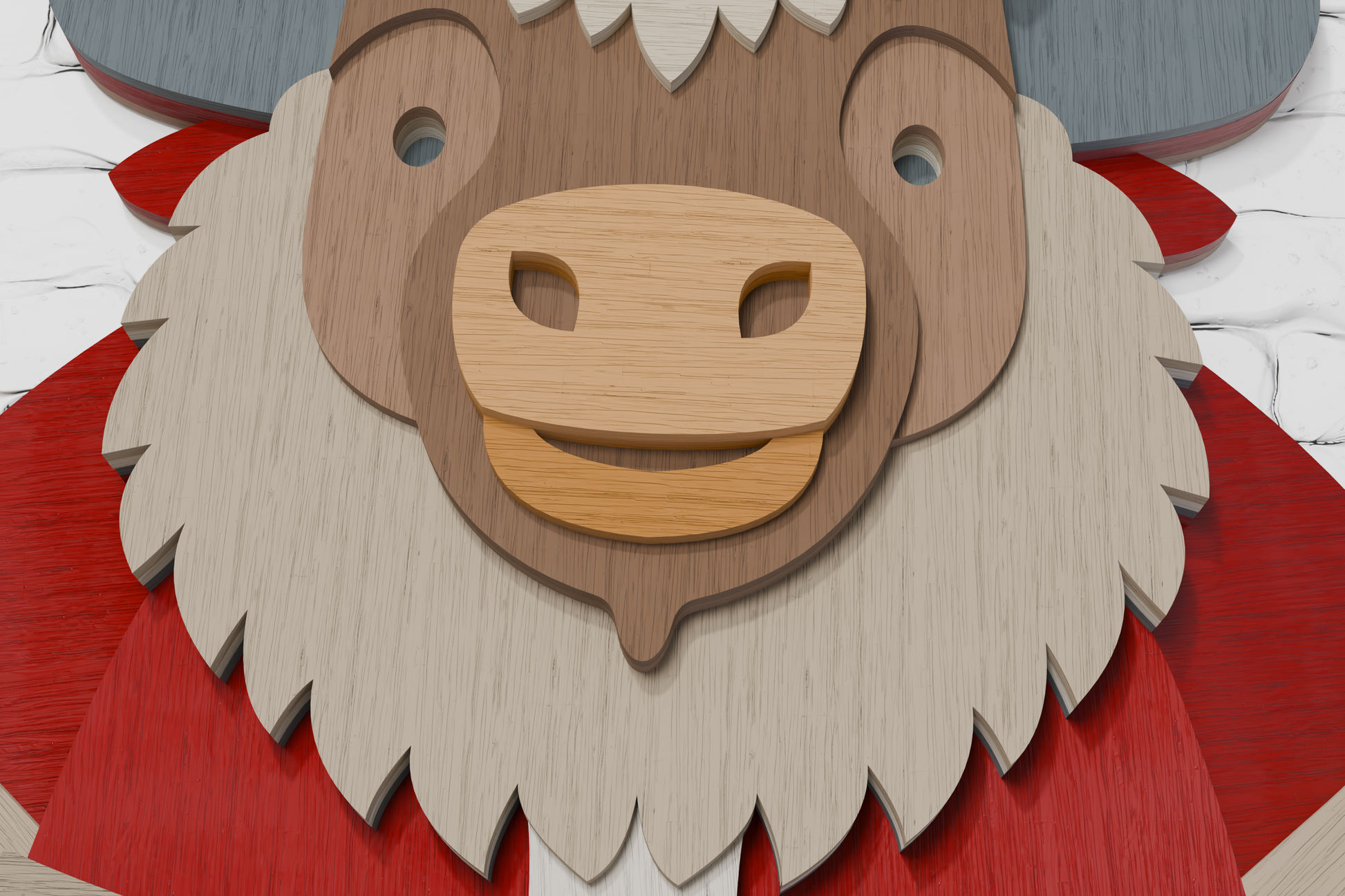 Christmas Bison Santa layered design