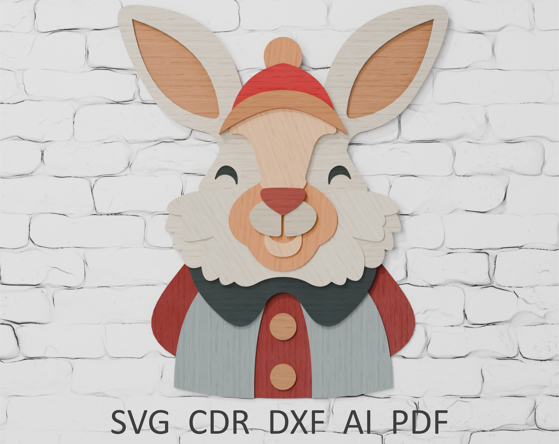 Christmas Bunny Cricut SVG DXF PDF CDR AI

