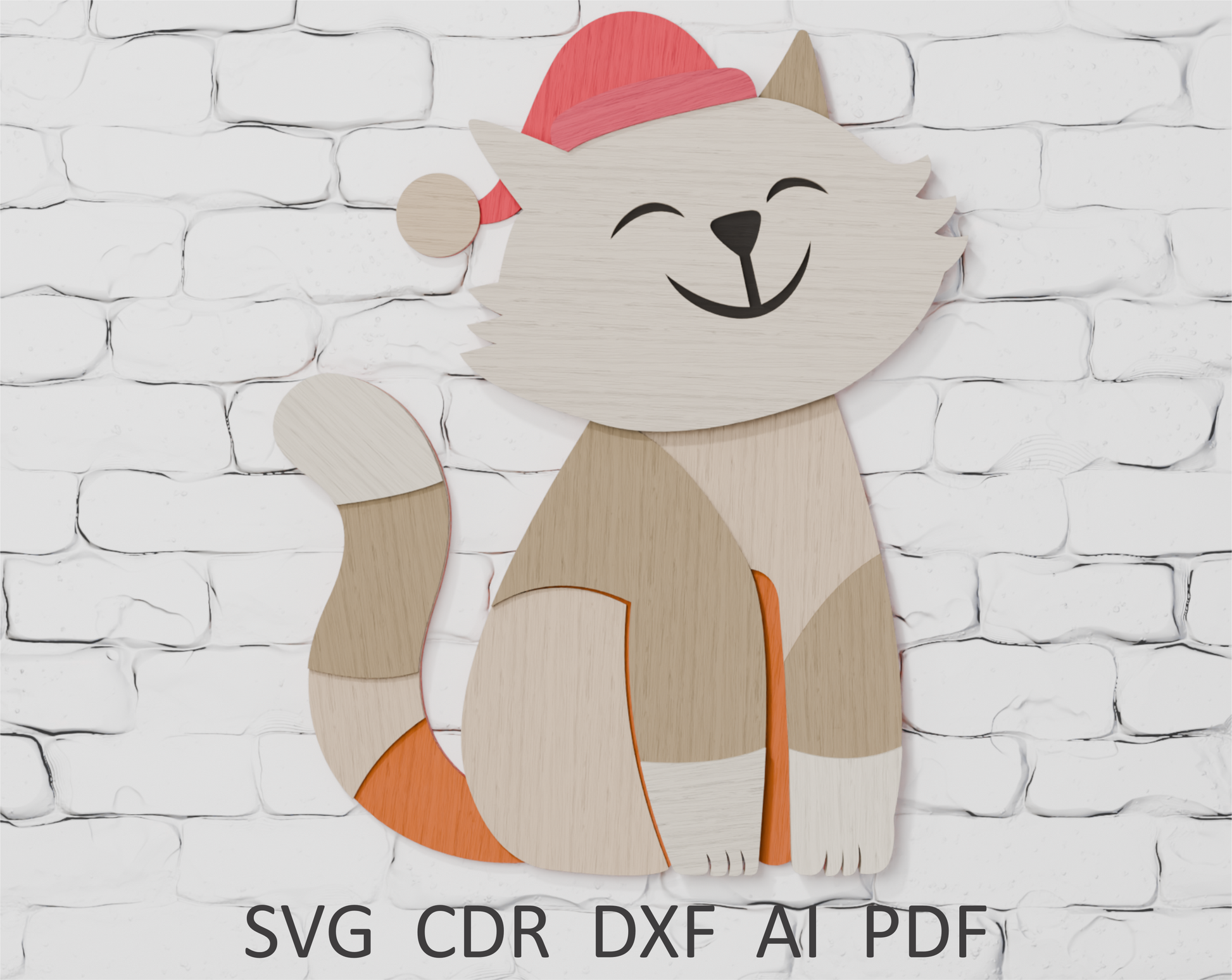 Christmas Cat Cricut SVG DXF PDF CDR AI

