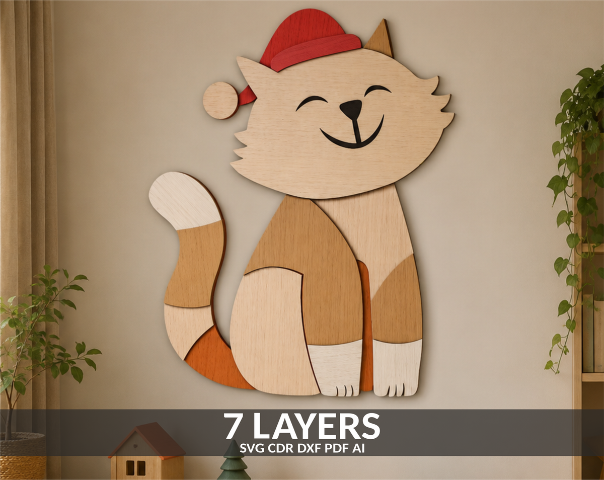 Christmas Cat SVG File

