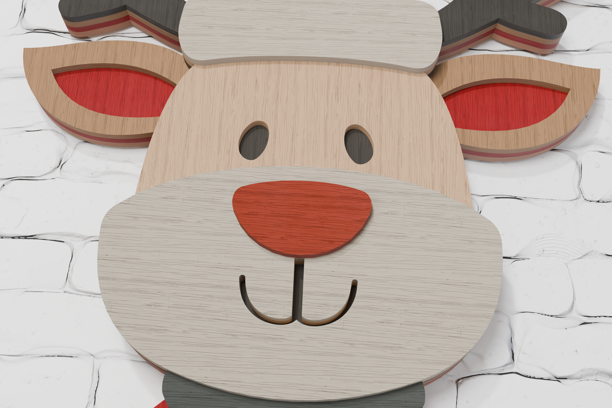 Christmas Deer Santa layered design