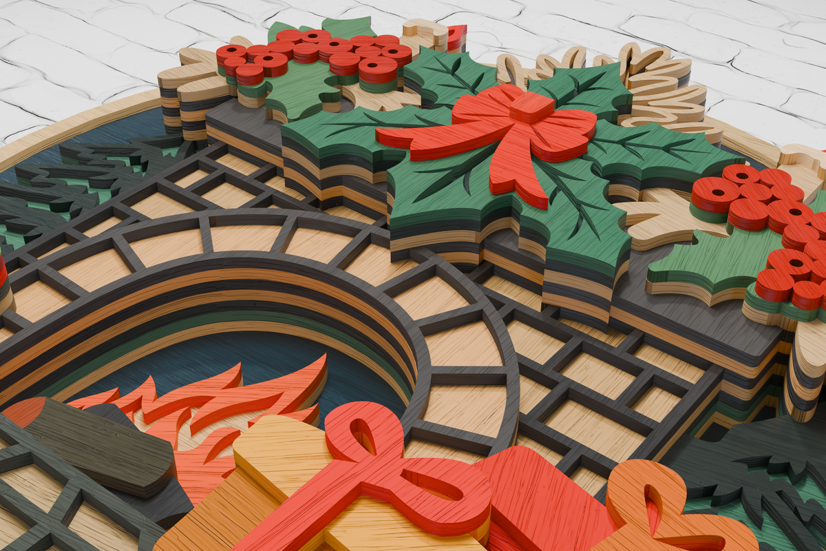 Christmas Fireplace SVG DXF PDF CDR AI laser cut file