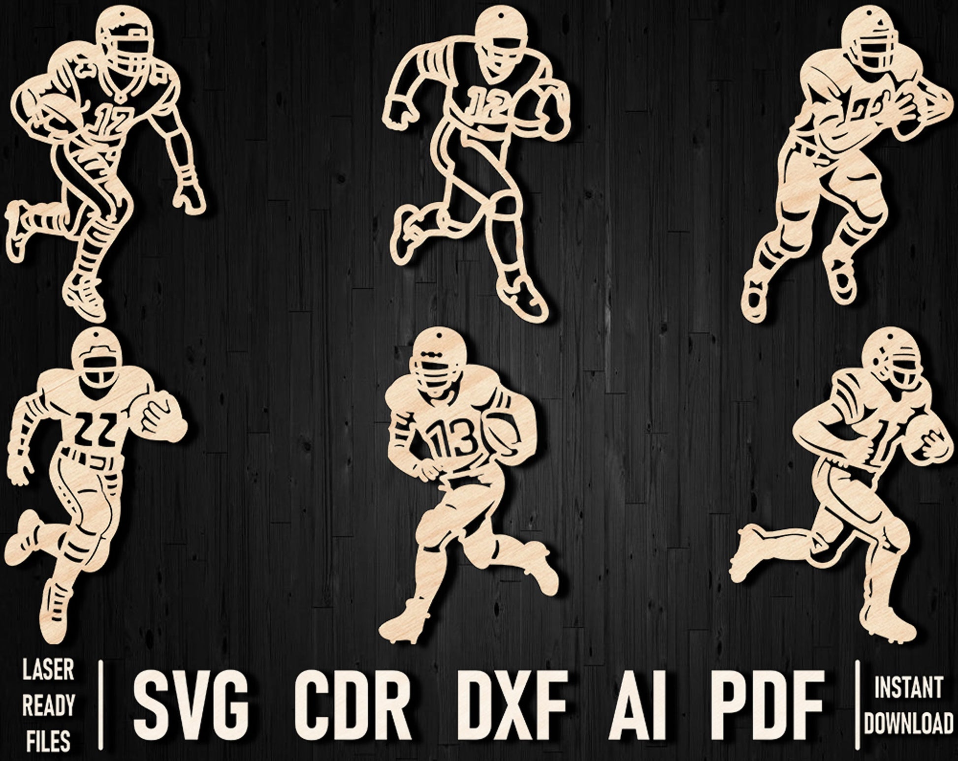 Christmas Football dxf ornaments set