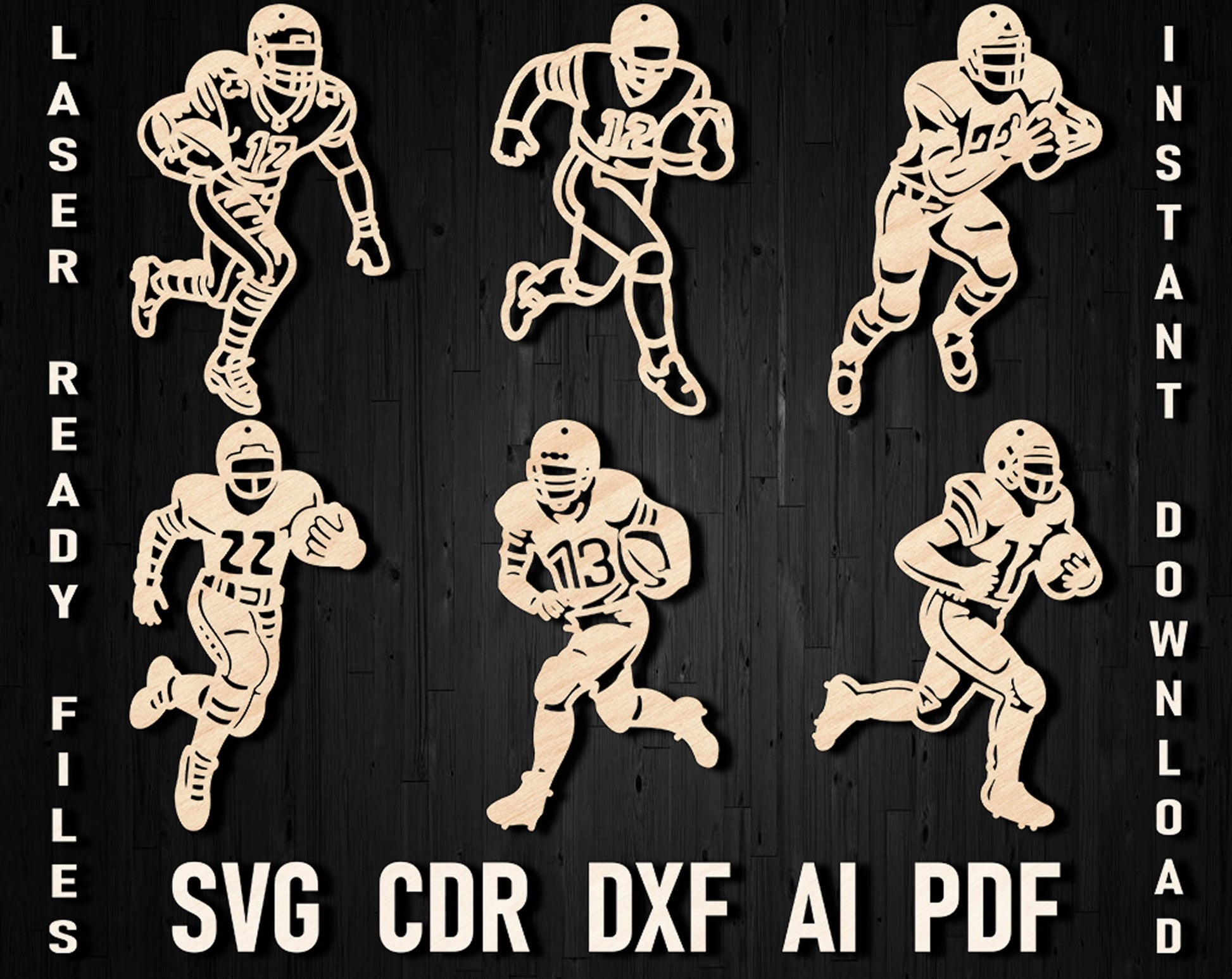 Christmas Football glowforge svg design