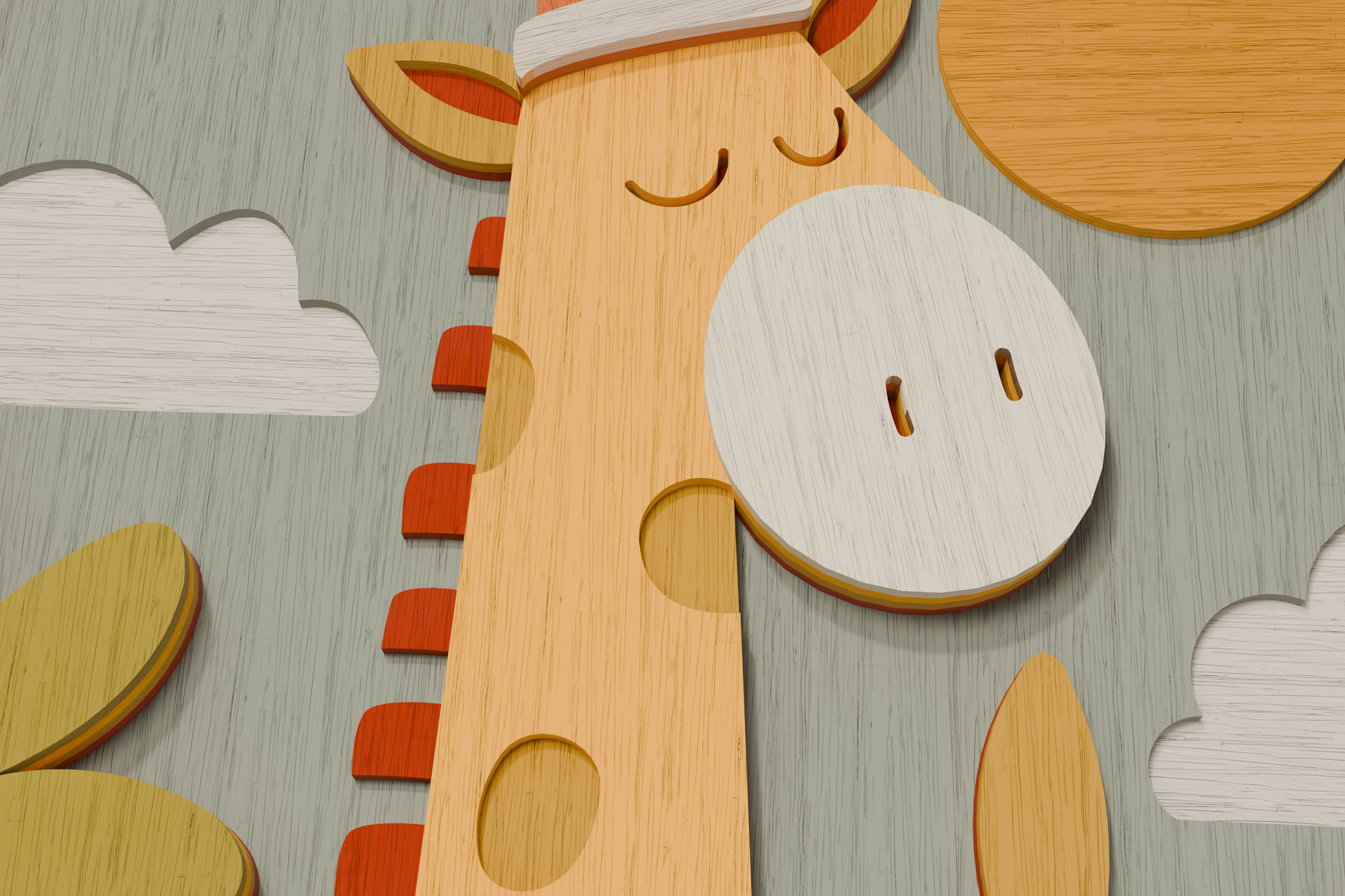Christmas Giraffe Santa layered design