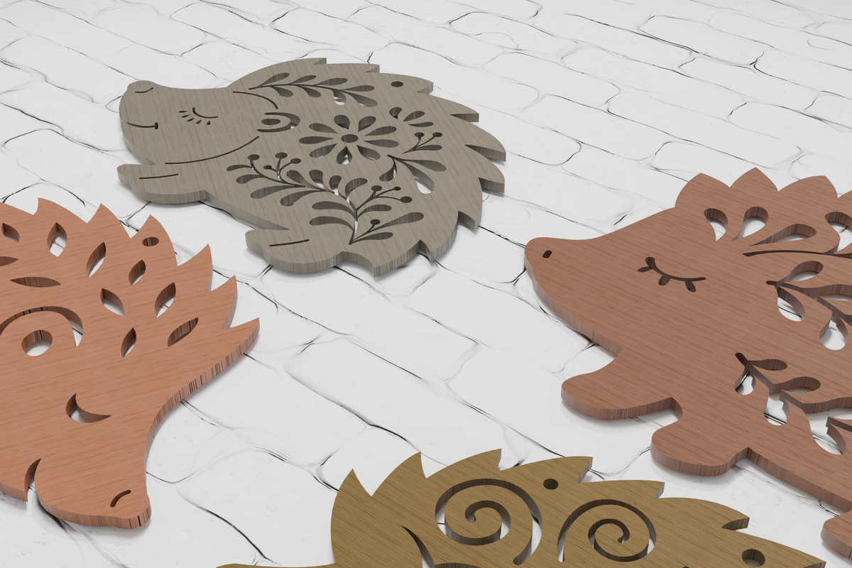 Christmas Hedgehog layered SVG for Glowforge xTool Silhouette