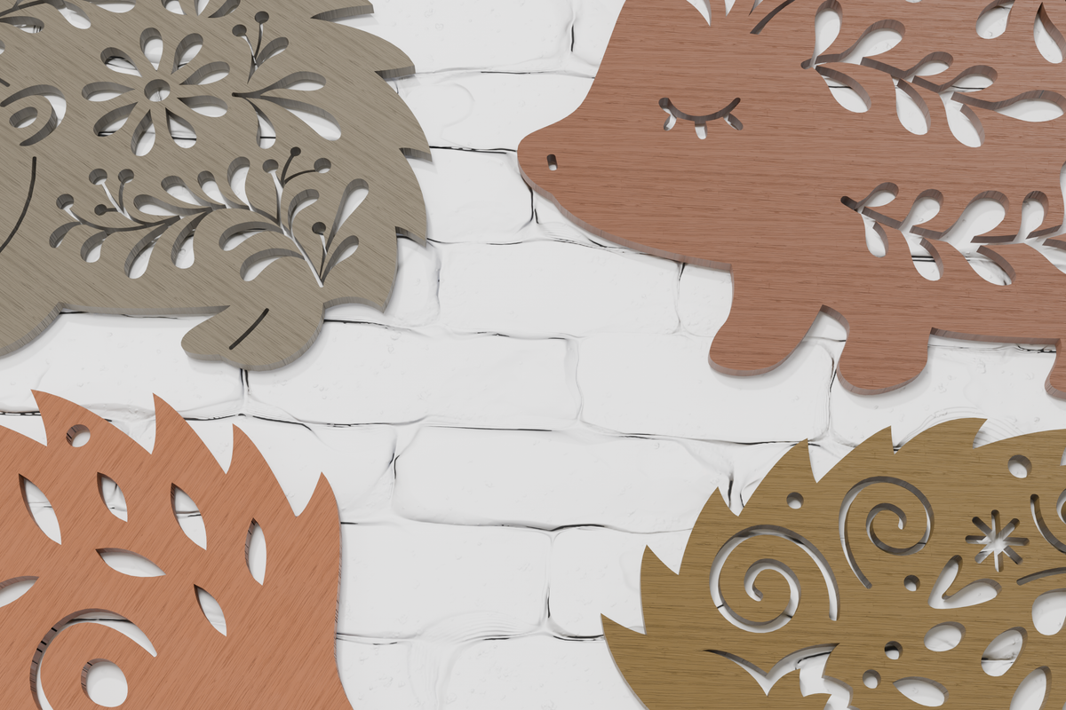 Christmas Hedgehog multilayer SVG for cardboard DIY crafts