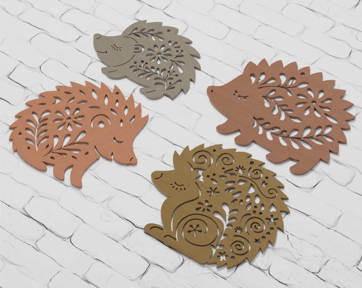 Christmas Hedgehog multilayer laser cut file SVG DXF PDF CDR AI