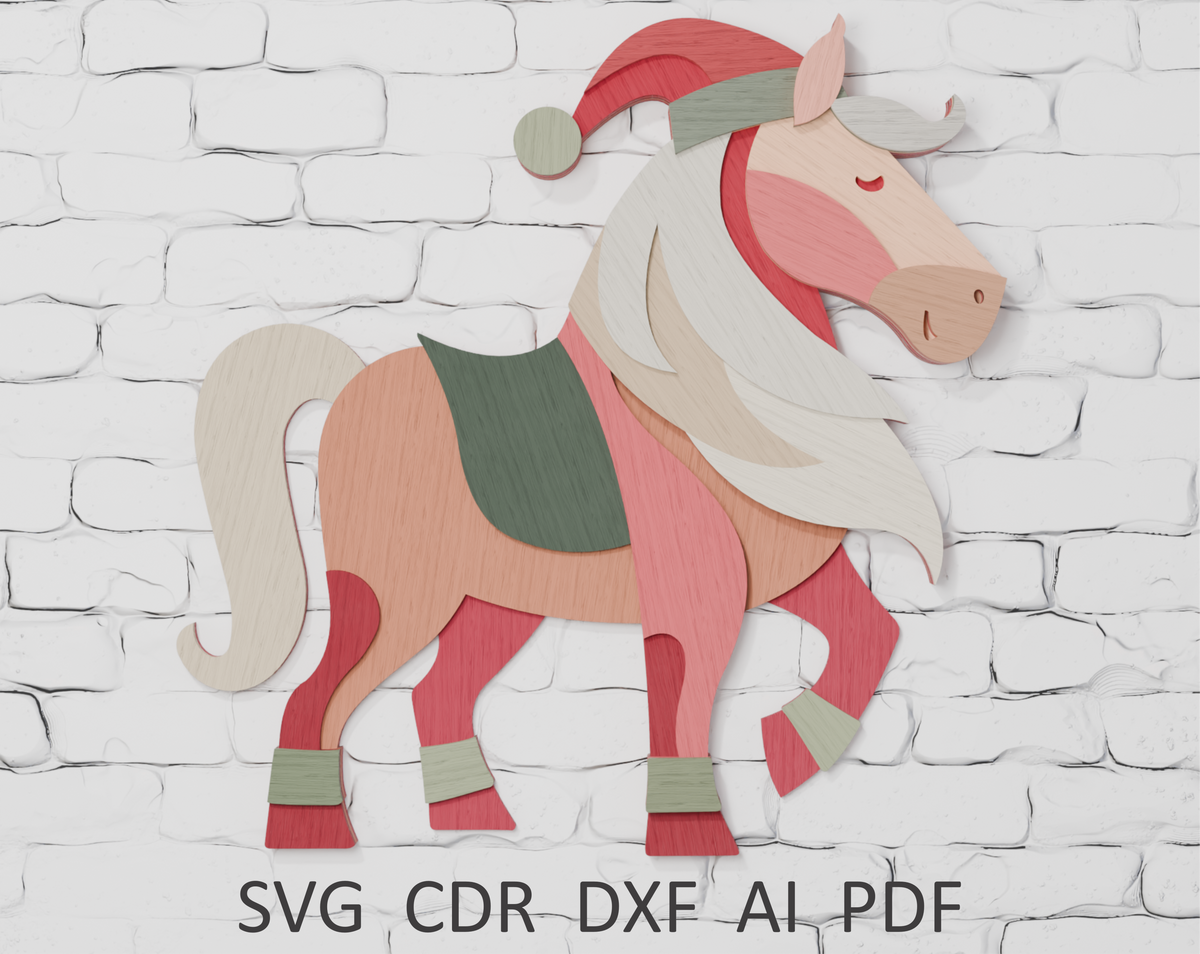 Christmas Horse Cricut SVG DXF PDF CDR AI

