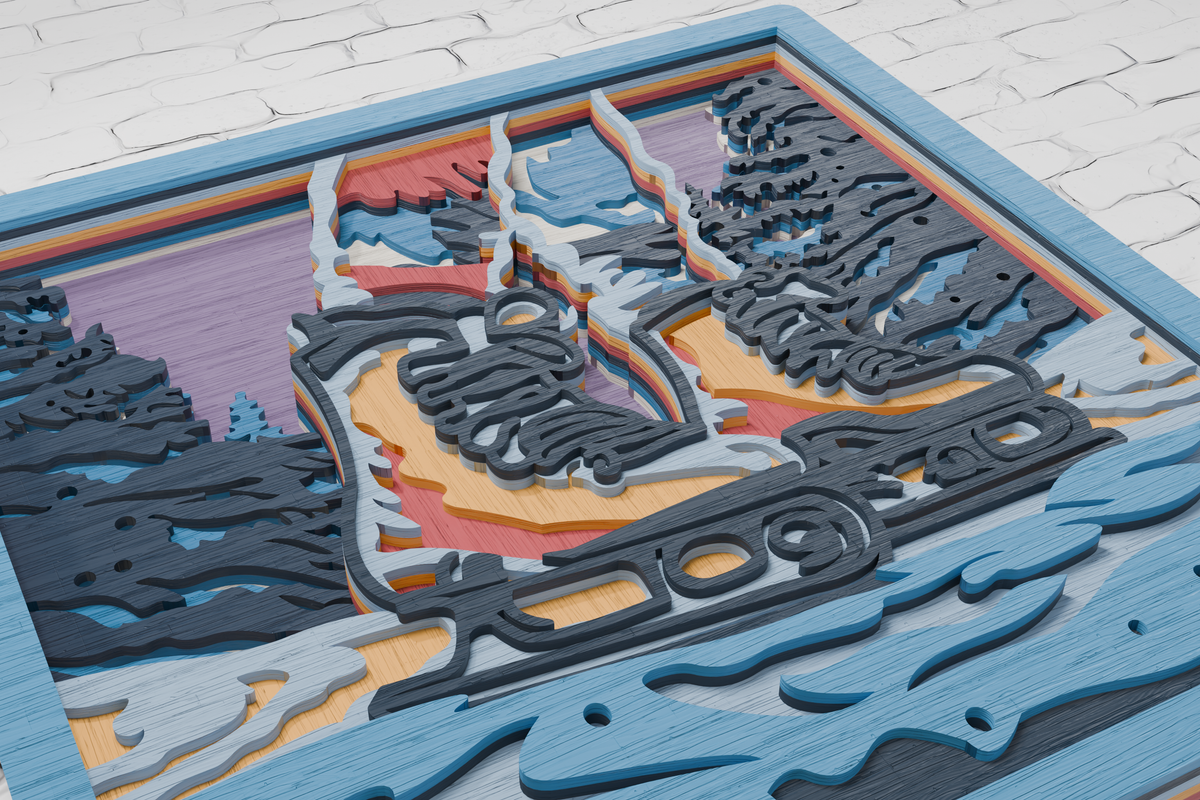 Christmas Ice Skating Layered Paper Craft Template

