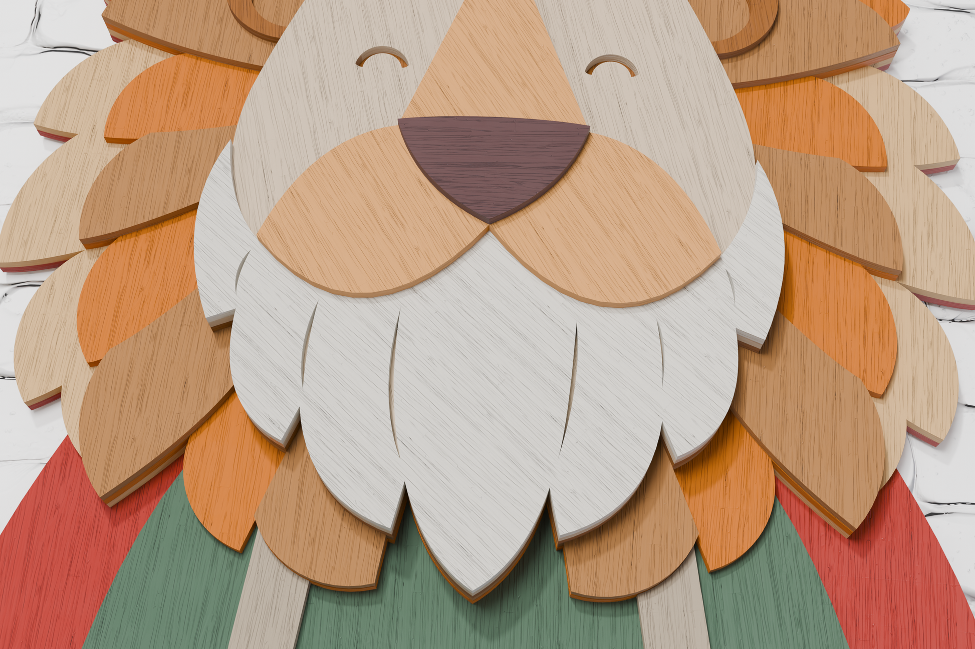 Christmas Lion Santa layered design