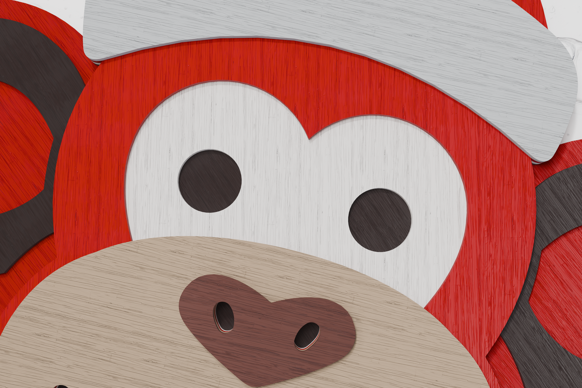 Christmas Monkey Head 3D layered paper wood SVG design