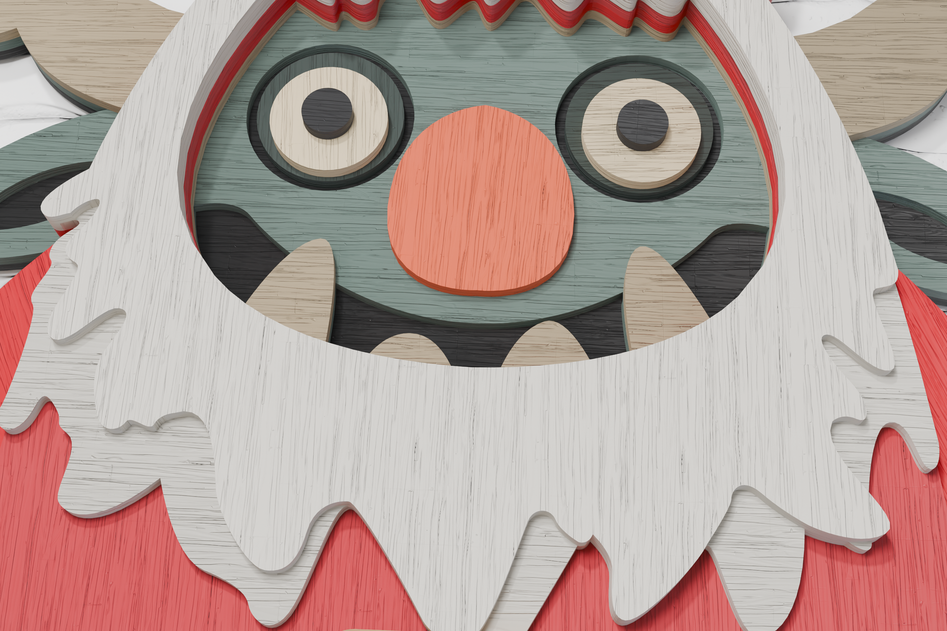Christmas Monster Santa layered design