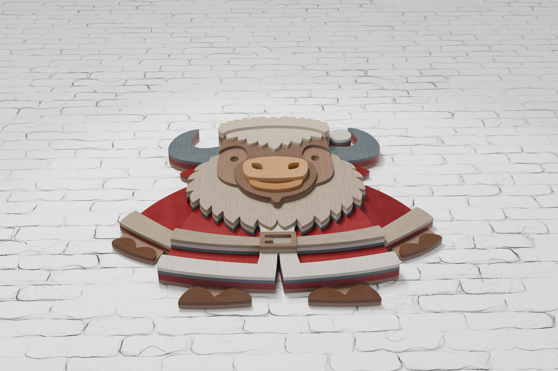 Christmas Santa Bison Cricut SVG