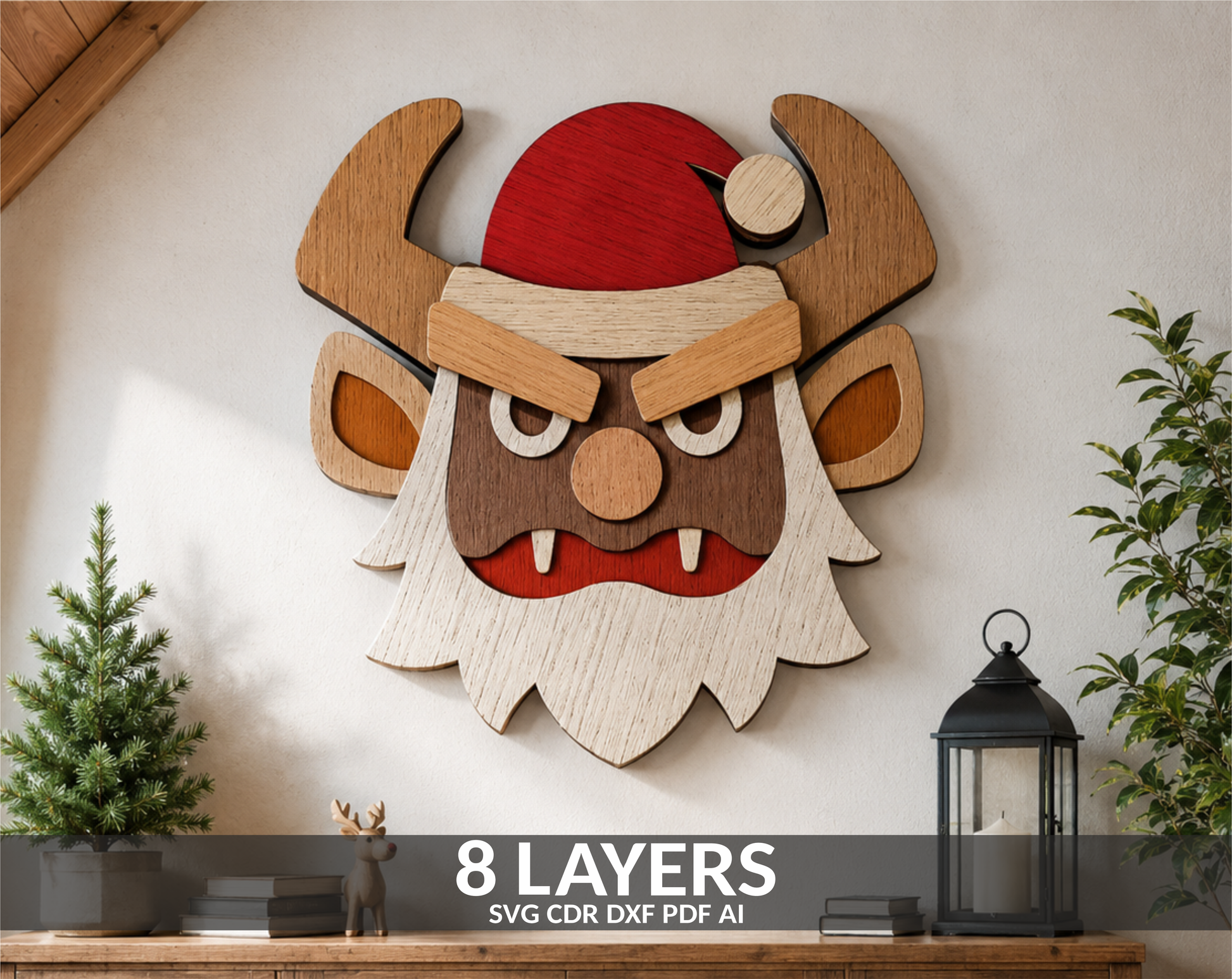 Christmas Santa Demon layered SVG