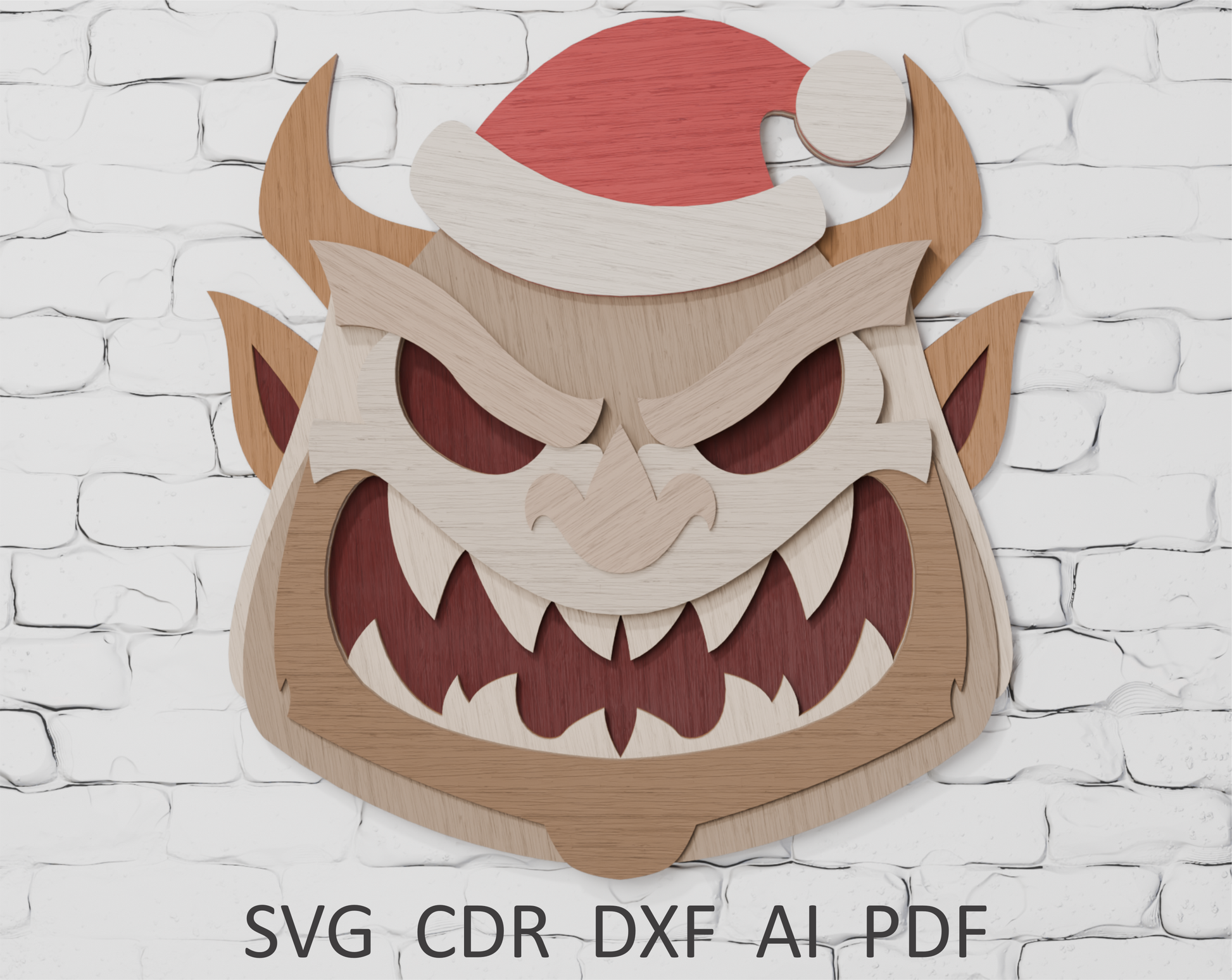 Christmas Santa Demon multilayer SVG laser cut design