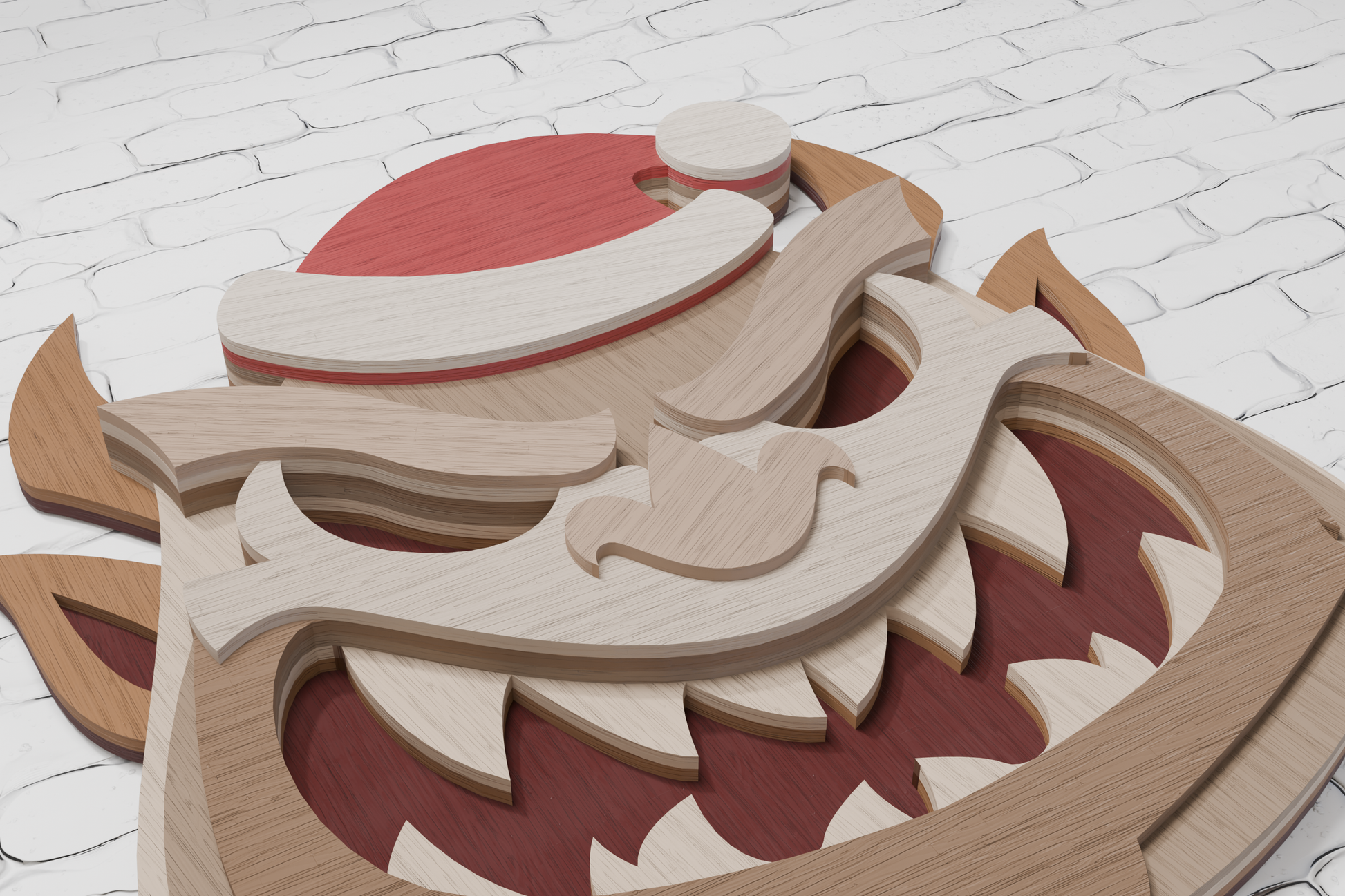 Christmas Santa Demon multilayer cardboard craft