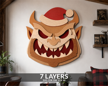 Christmas Santa Demon multilayer laser file