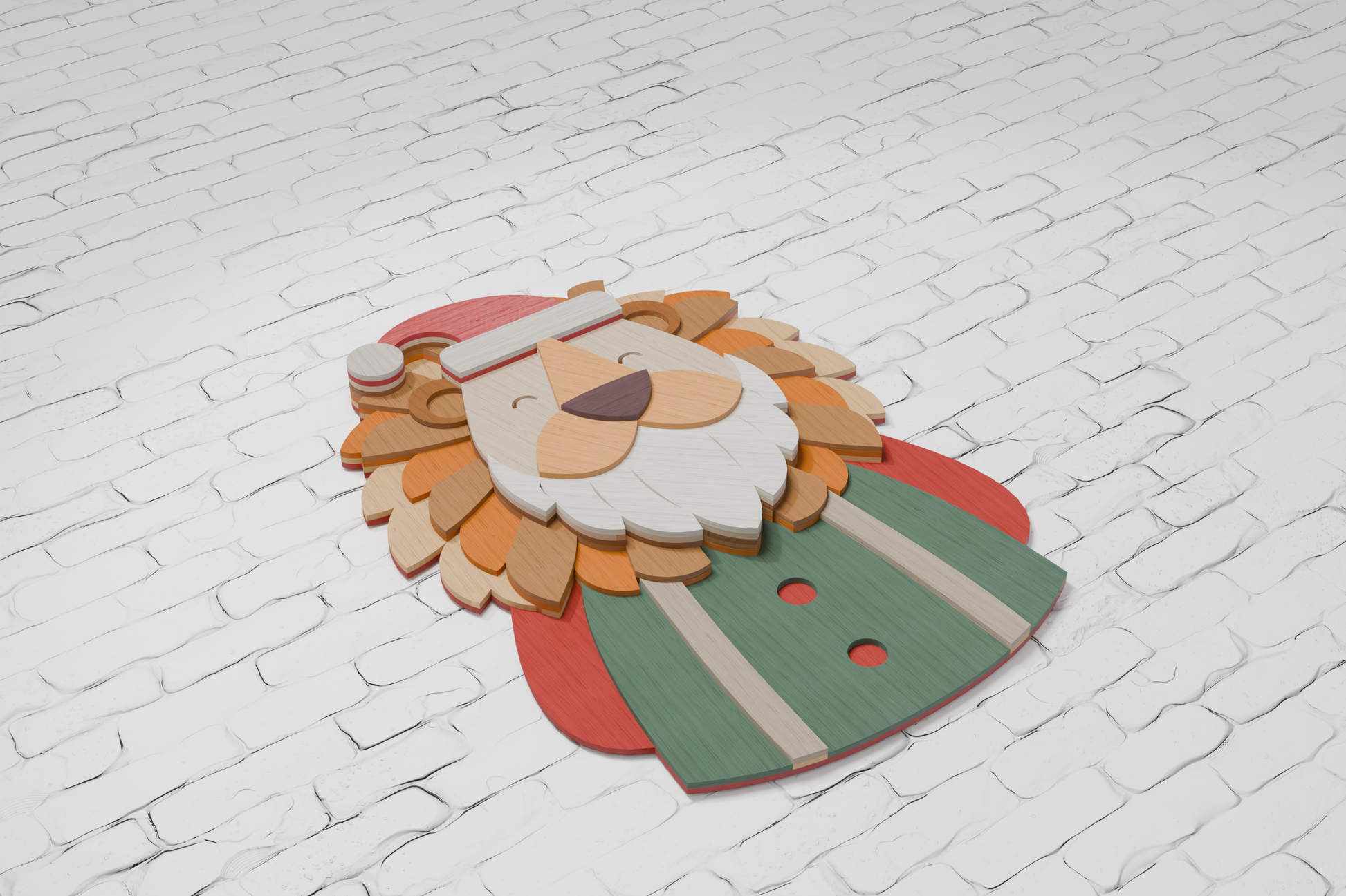 Christmas Santa Lion shadow box SVG