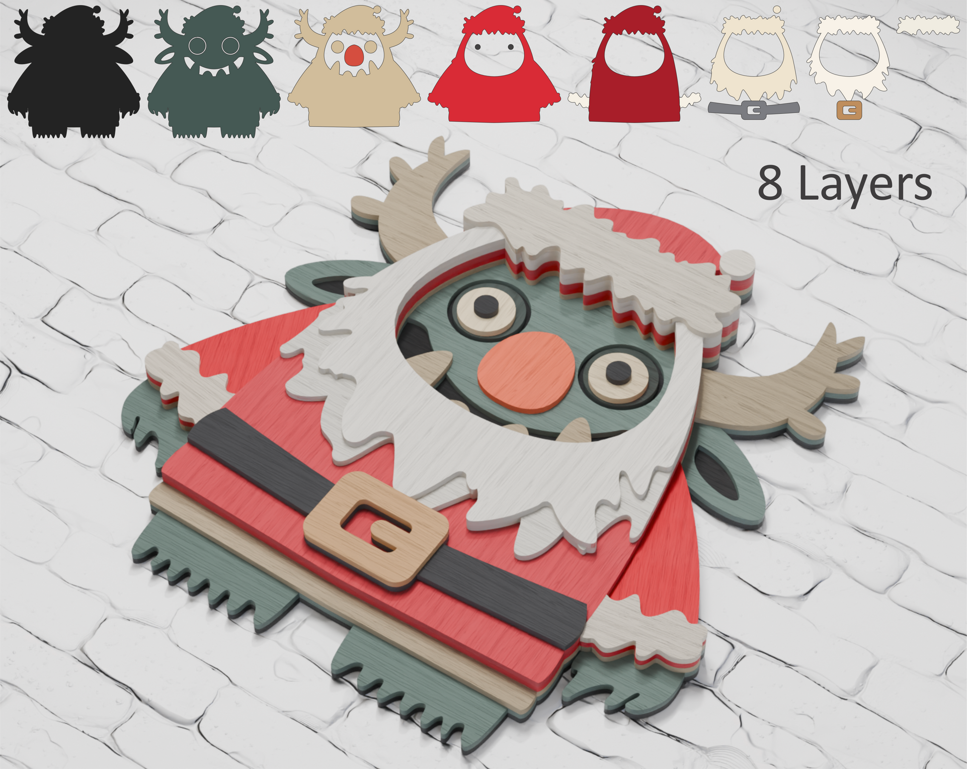 Christmas Santa Monster SVG
