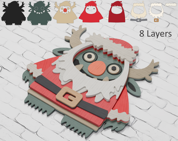 Christmas Santa Monster SVG