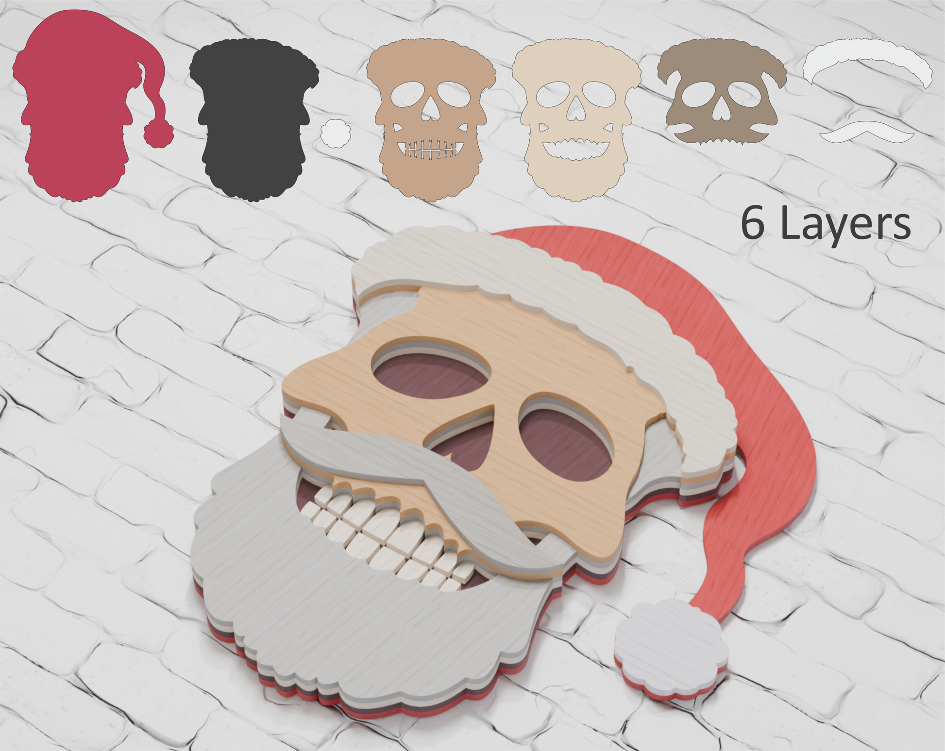 Christmas Skull Santa SVG