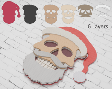 Christmas Skull Santa SVG
