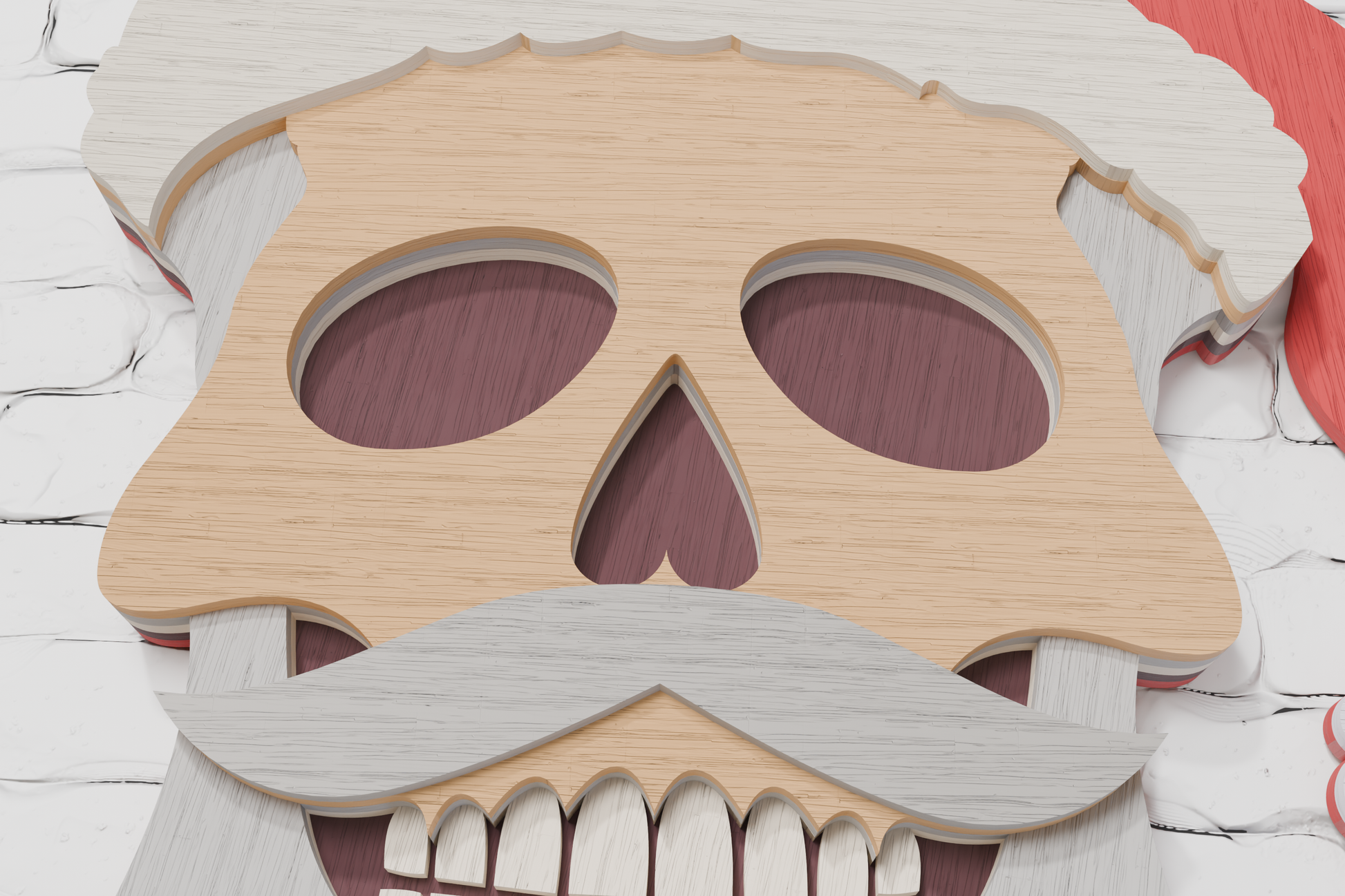 Christmas Skull Santa layered design