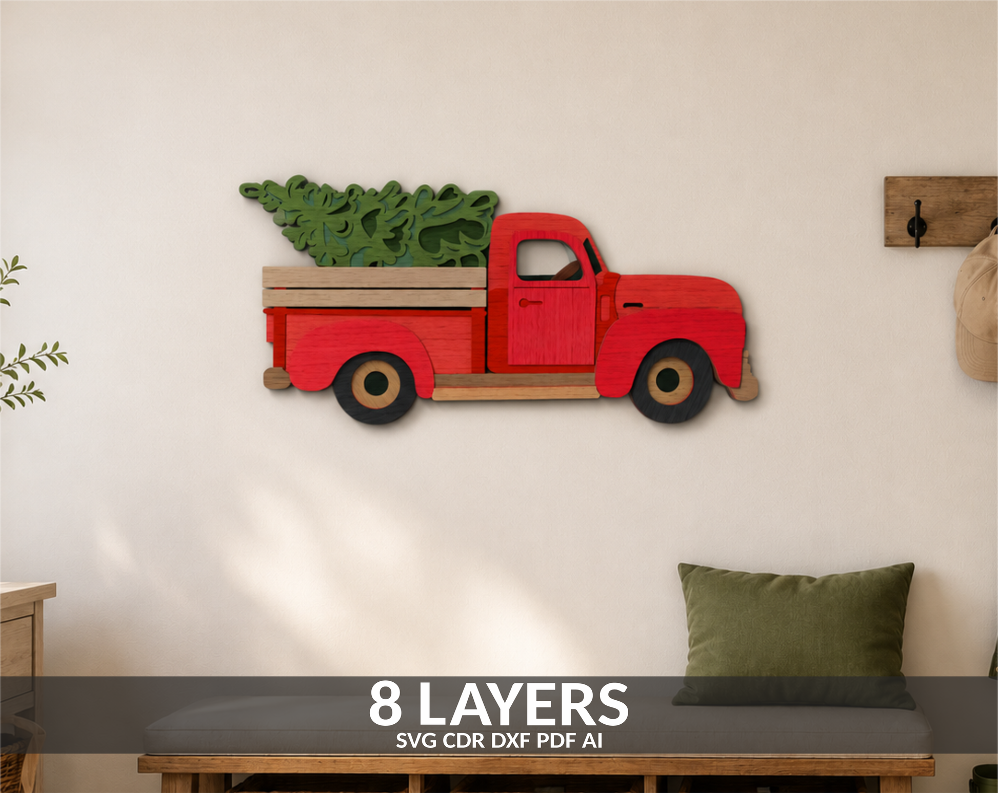 Christmas Tree Truck SVG File

