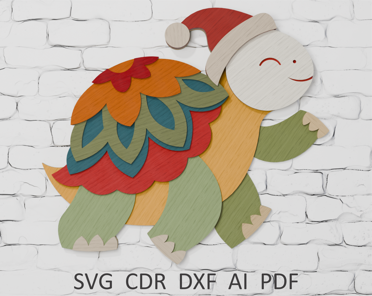 Christmas Turtle Cricut SVG DXF PDF CDR AI

