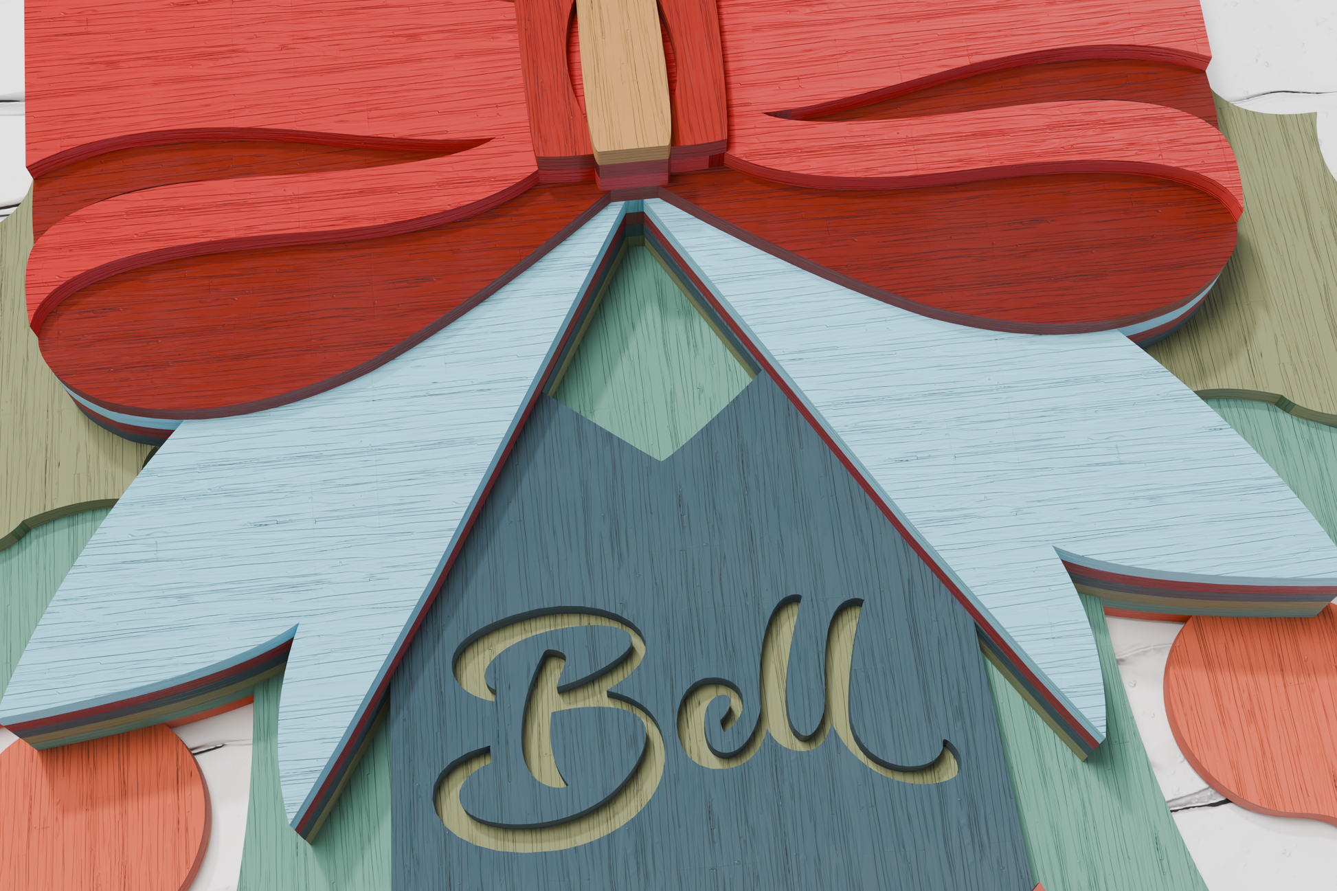 Christmas bell Glowforge ready vector file

