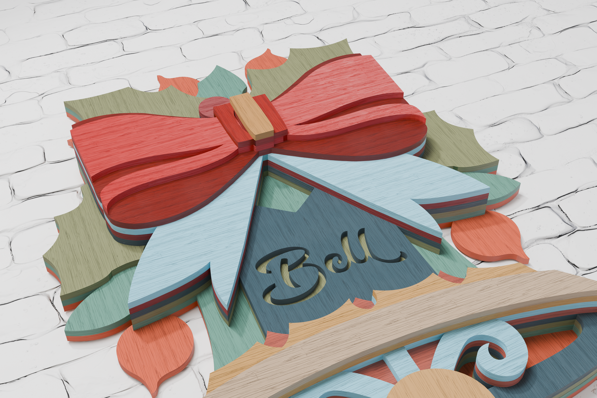 Christmas bell digital file formats CDR DXF AI

