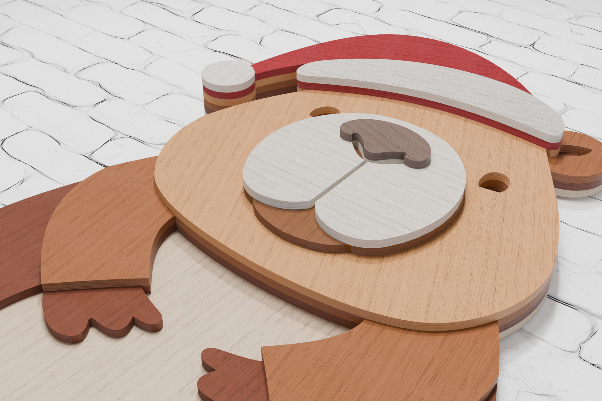 Christmas capybara paper craft template SVG AI PDF

