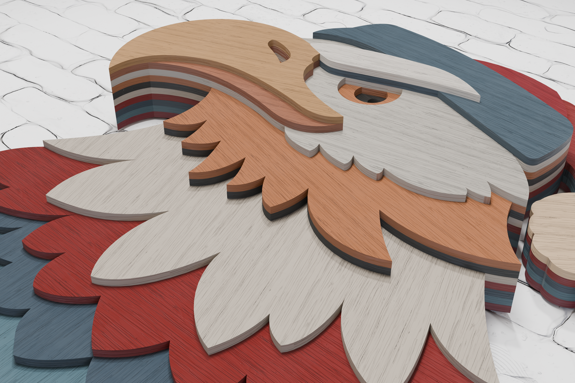 Christmas eagle paper craft template SVG AI PDF

