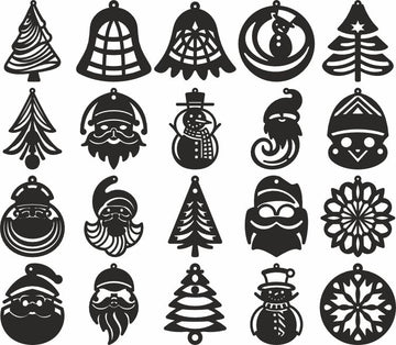 Christmas Earrings SVG & DXF Files - Laser Cut Patterns for Faux Leather, Acrylic & Wood