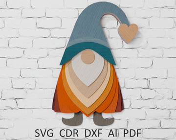 Christmas gnome layered SVG file