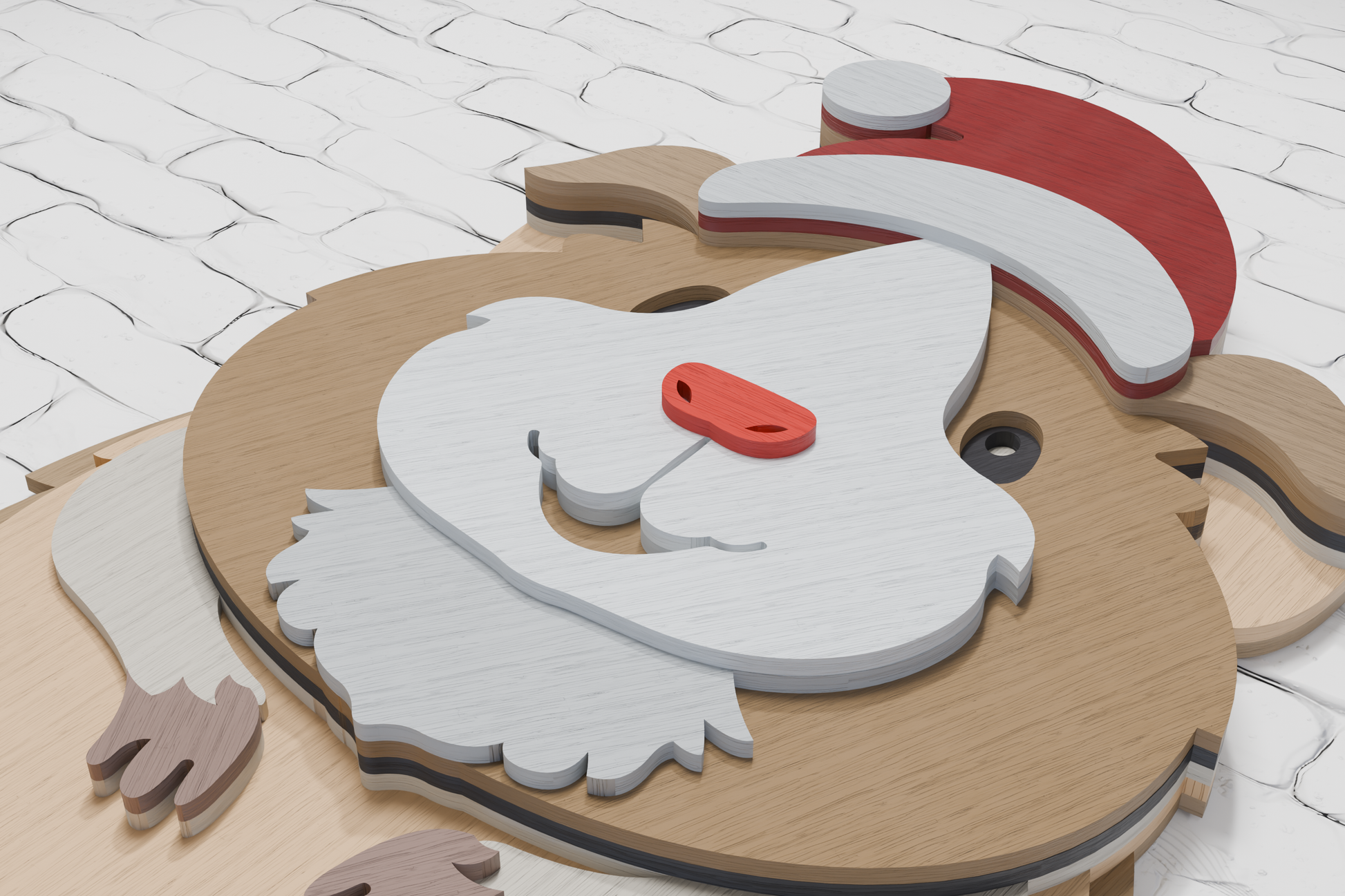 Christmas hamster paper craft template SVG AI PDF

