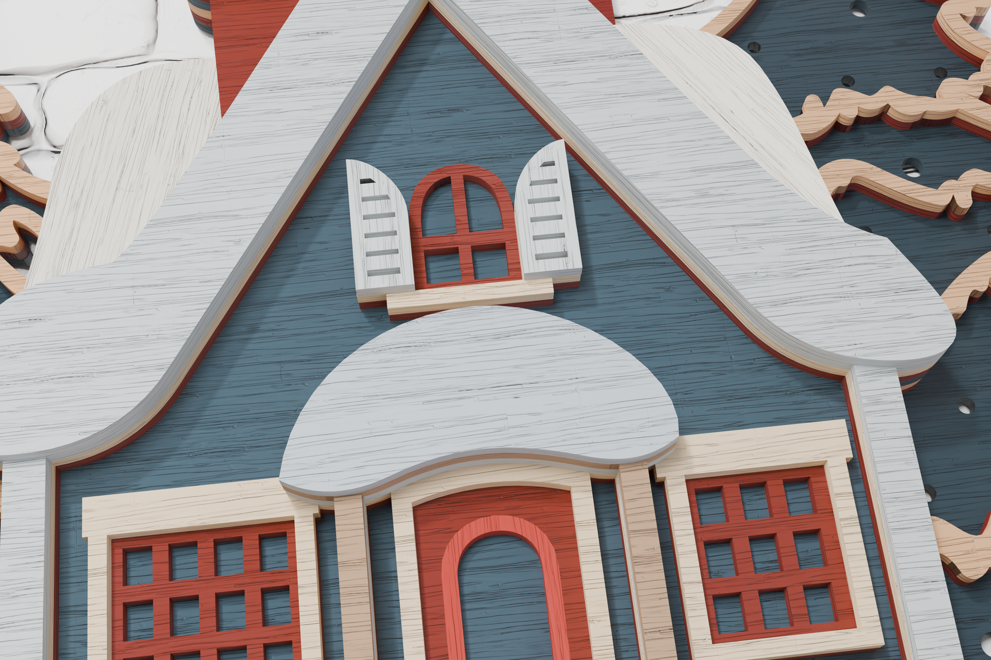 Christmas house Glowforge ready vector file

