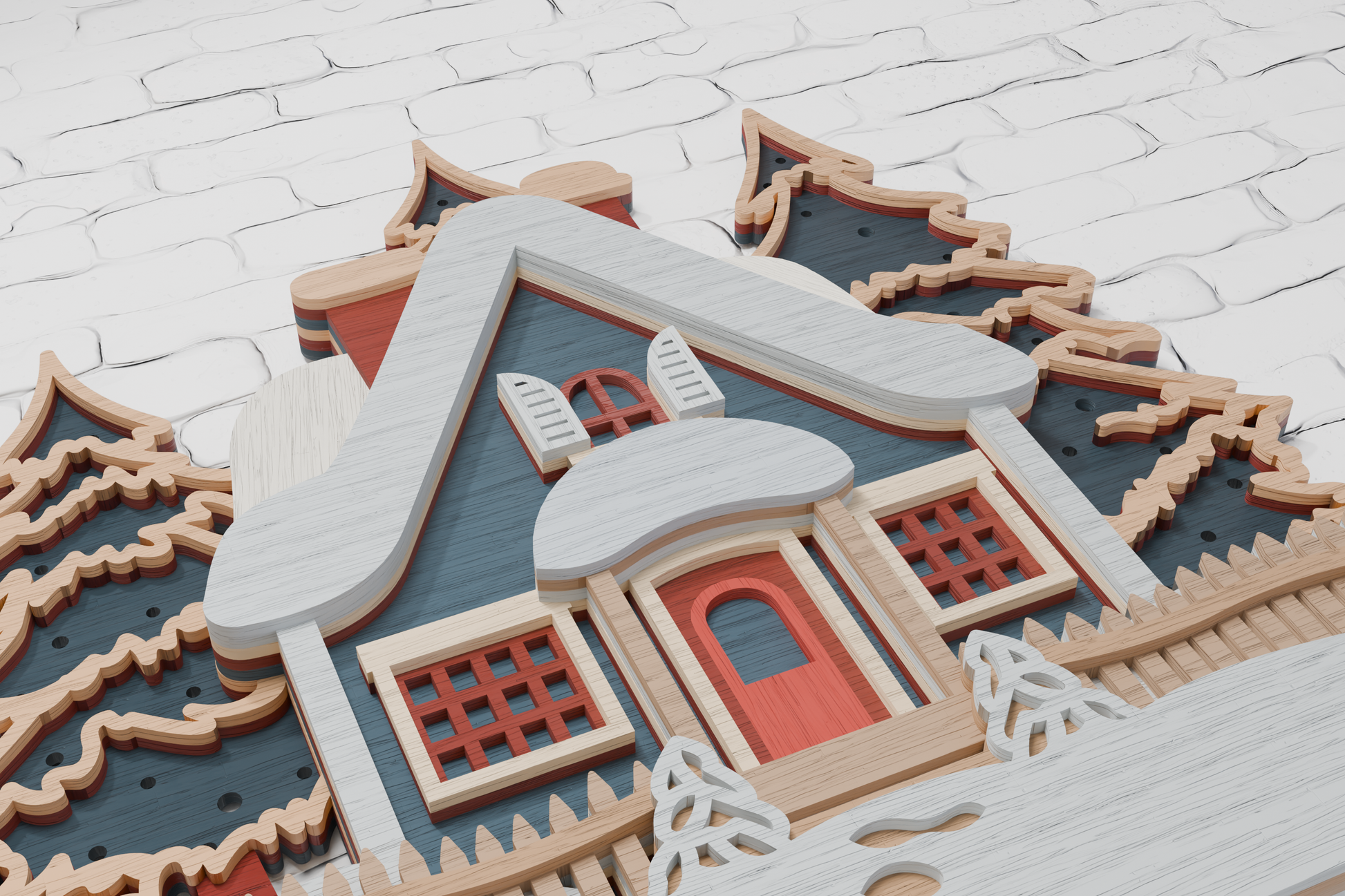 Christmas house digital file formats CDR DXF AI

