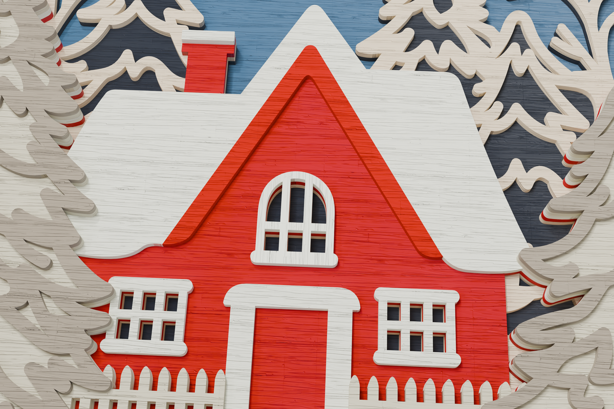 Christmas house digital files CDR DXF AI PDF SVG

