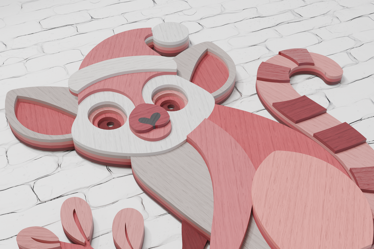 Christmas lemur digital file formats CDR DXF AI

