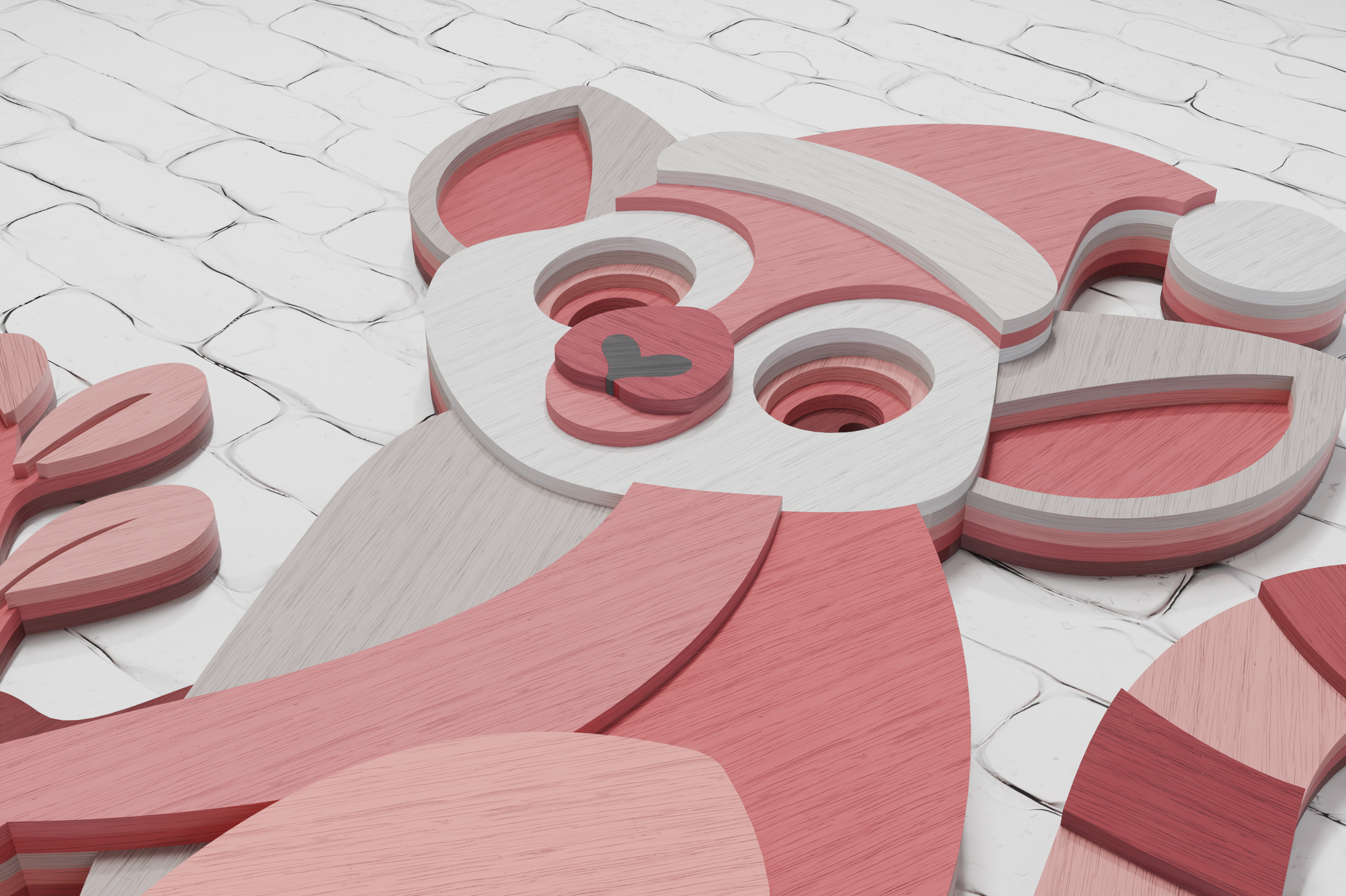 Christmas lemur paper craft template SVG AI PDF

