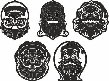 DIY Santa Face Laser Cut Files - Christmas Ornament SVG/DXF Templates for Glowforge & Xtool Crafts