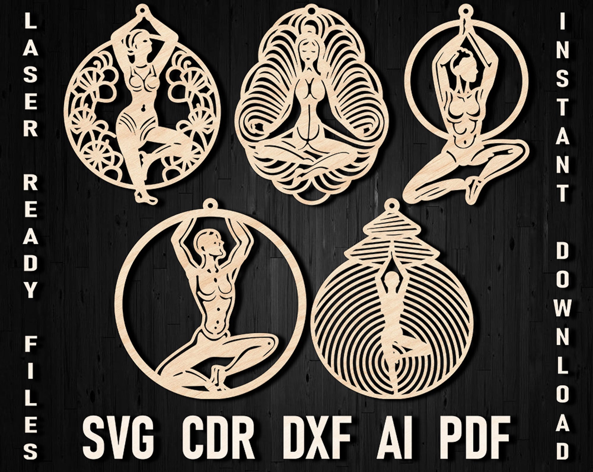 Christmas yoga svg ornament