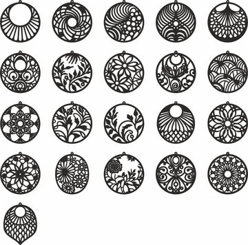 Circle Laser Cut Earrings SVG: Boho & Geometric Jewelry Bundle for Women – Glowforge, Cricut, DXF Files